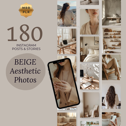 ベージュトーン写真素材180枚｜Instagram・TikTok・Canva対応フォトパック BEIGE Aesthetic Photos