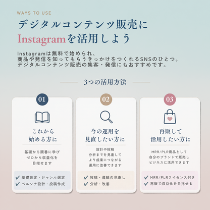 フォロワー0からのインスタ収益化ガイド＋実践ワークシートセット 【MRR/PLR付】